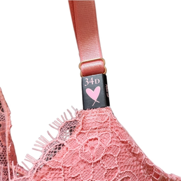 NWT, Victoria's Secret Front Closure Bra Sz 34D Push-up Racer Back Lace - Picture 3 of 5